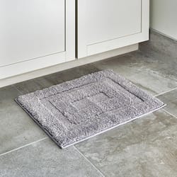 InterDesign 21 in. L X 17 in. W Gray Microfiber Polyester Bath Spa Rug