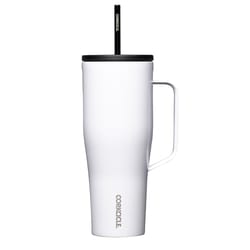 Corkcicle Cold Cup XL 30 oz Gloss White BPA Free Insulated Straw Tumbler
