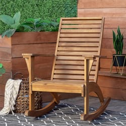 Linon Home Decor Kinclair Natural Wood Frame Modern Rocker