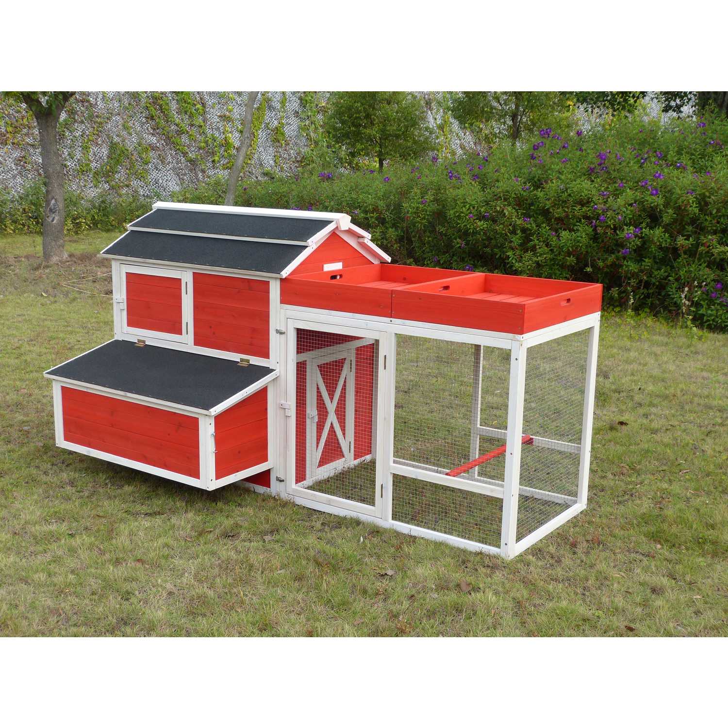 Merry Products 6 Chickens Firwood Red Barn Chicken Coop Ace Hardware