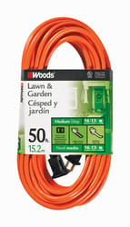 Woods Outdoor 50 ft. L Orange Extension Cord 16/2