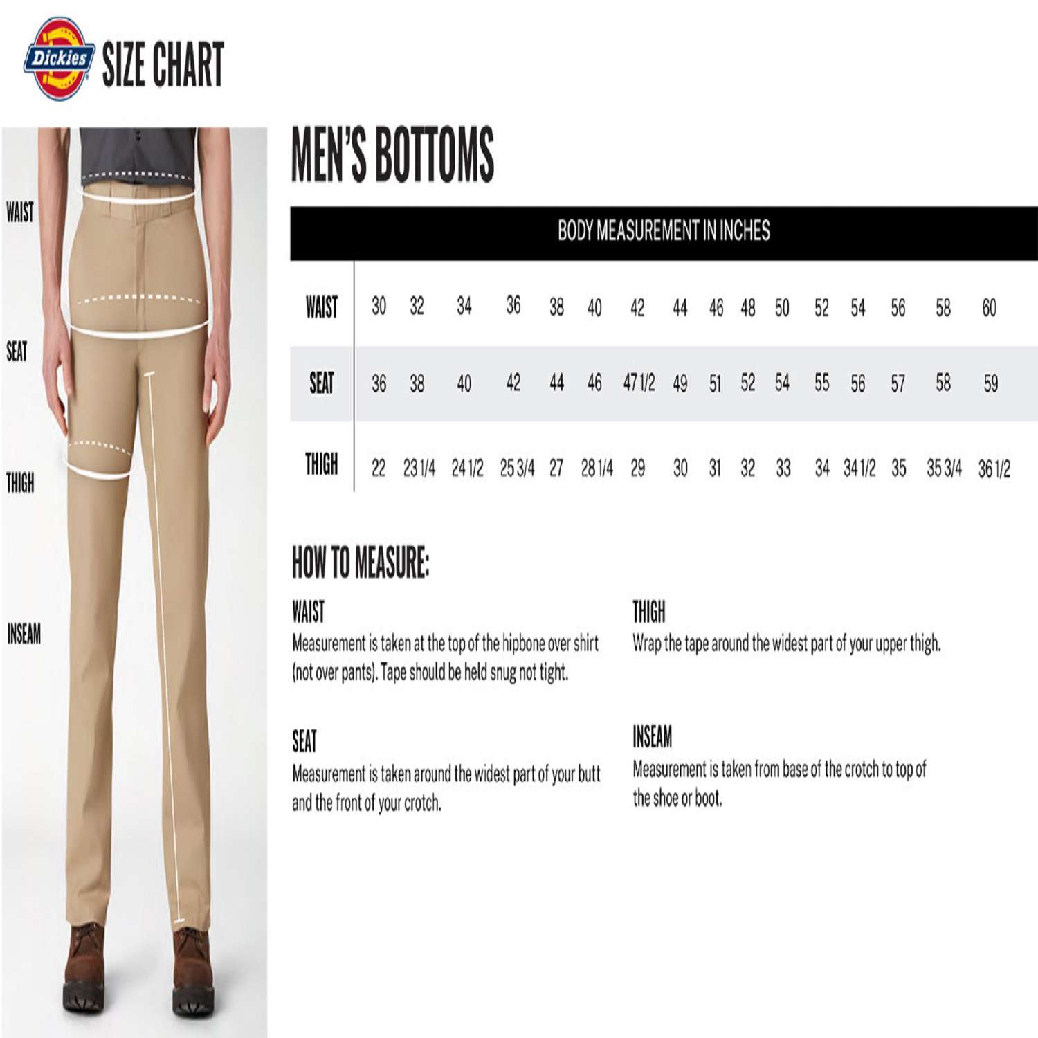 Inch Waist Size 33 Length Pants Dickies Original 874 Men's Cotton