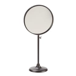 Tripar 25 in. H X 8.6 in. W Burnished Brown Metal Round Mirror