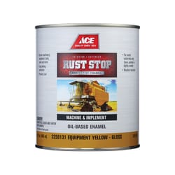 Ace Rust Stop Indoor / Outdoor Gloss Equipment Yellow Oil-Based Enamel Rust Preventative Paint 1 qt