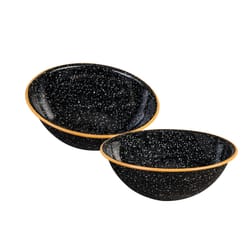 Cinsa Black Porcelain Enamel Serving Bowl Bowl 2 pc
