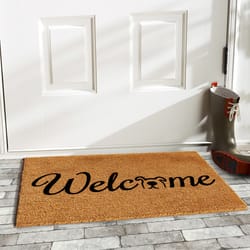 Home & More 1.42 W X 2.42 L Multi-color Doggie Welcome Coir Door Mat