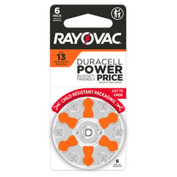 Rayovac Zinc Air 13 1.45 V Hearing Aid Battery 6 pk