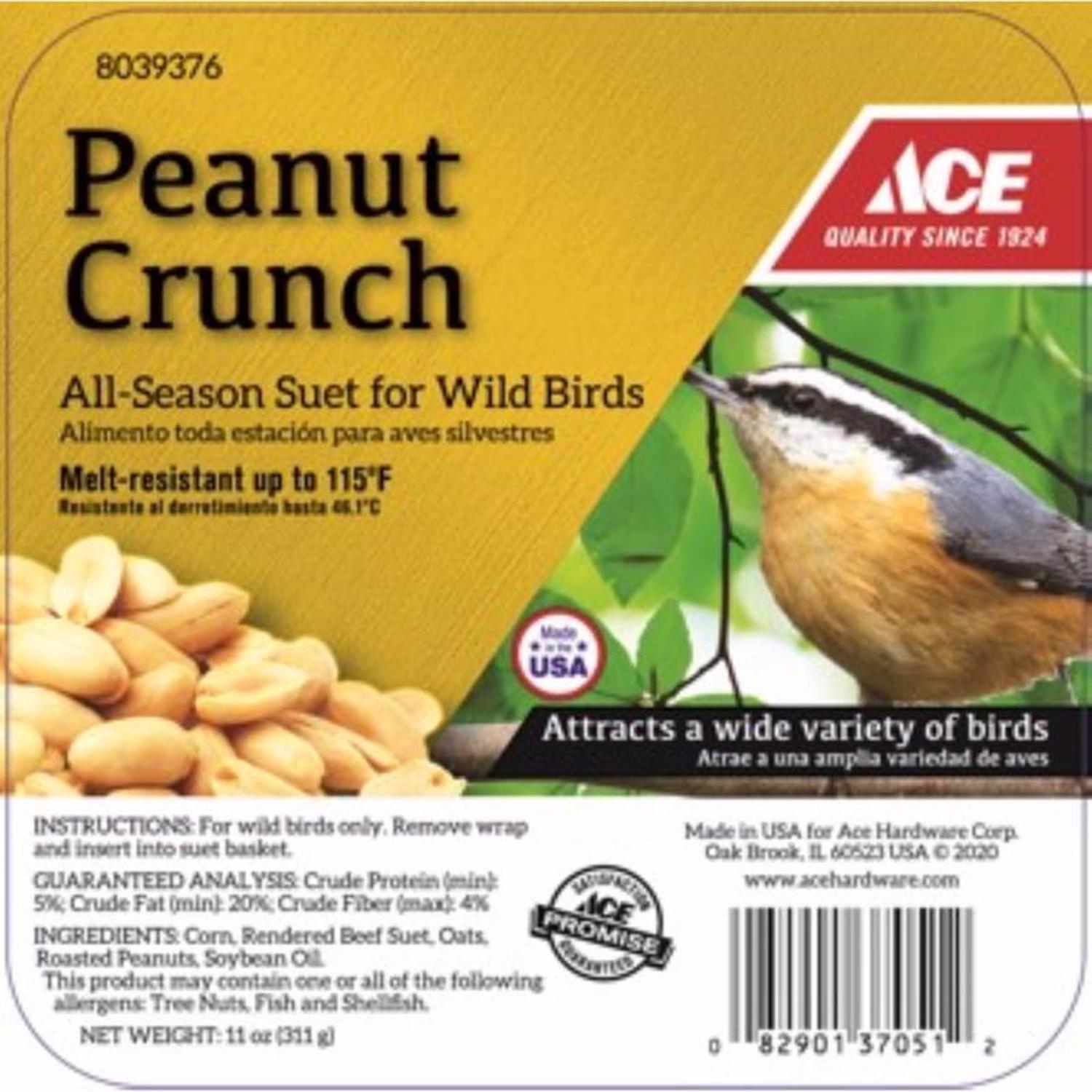 Ace Peanut Crunch Assorted Species Beef Suet 11 oz Ace Hardware