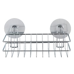 Wenko Static-Loc Chrome Silver Shower Caddy Wall Shelf