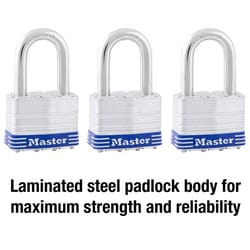 Master Lock 2 in. W Laminated Steel Double Locking Exterior Padlock