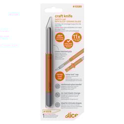 Slice 6.48 in. Fixed Blade Craft with Safety Cap Craft Knife With Safety Cap Black/Orange/Silver 1 p