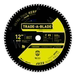 Trade A Blade 12 in. D X 1 in. Ultra Thin Kerf Carbide Saw Blade 80 teeth 1 pk
