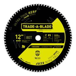 Trade A Blade 12 in. D X 1 in. Ultra Thin Kerf Carbide Saw Blade 80 teeth 1 pk