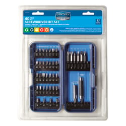 Century Drill & Tool Assorted Screwdriver Bit Set S2 Tool Steel 40 pc