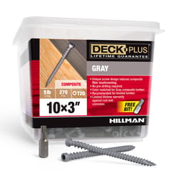 HILLMAN Deck Plus No. 10 Ga. X 3 in. L Gray Star Flat Head Composite Deck Screws 6 lb 270 pk