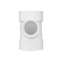 Charlotte Pipe Schedule 40 3 in. Hub X 3 in. D Hub PVC Sanitary Tee 1 pk