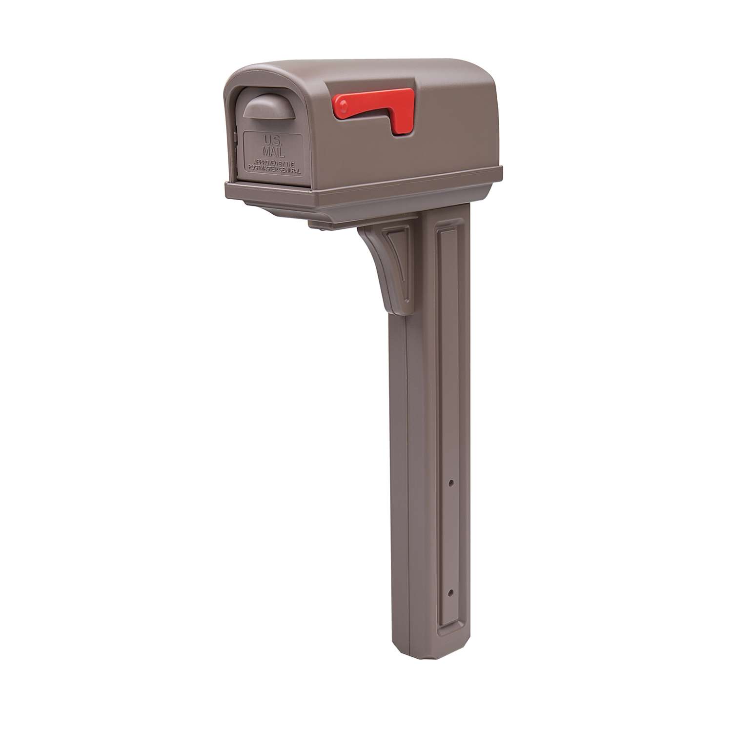 Gibraltar Mailboxes Classic Plastic Post Mount Mocha Double Door