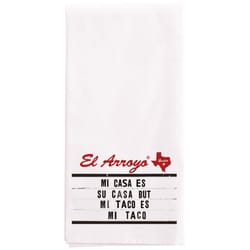 EL Arroyo White Cotton Mi Taco Tea Towel 1 pk