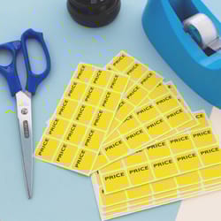 Bazic Products 3/4 in. H X 15/16 in. W Rectangle Yellow Price Label 180 pk