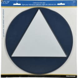 HILLMAN English Blue Restroom Sign 12 in. H X 12 in. W