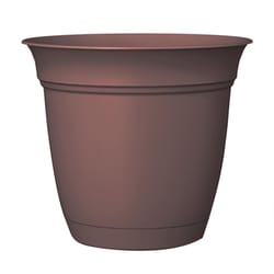 HC Companies Eclipse 10.5 in. H X 12 in. D Plastic Classic Planter Chocolate