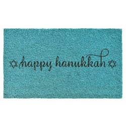 Calloway Mills Happy Hunukkah 1.5 W X 2.5 L Blue Rectangle Coir Door Mat