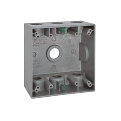 Sigma Engineered Solutions New Work 30.3 cu in Square Metallic 2 gang Weatherproof Box Gray