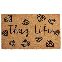 Home & More 1.58 ft. W X 2.58 ft. L Multi-color Thug Life Diamond Coir Door Mat