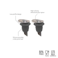 Tovolo Charcoal Silicone/Stainless Steel Spouts