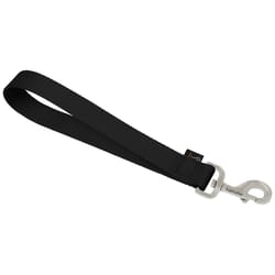 LupinePet Basic Solids Black Black Nylon Dog Training Leash