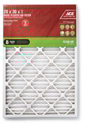 Ace 20 in. W X 30 in. H X 1 in. D Synthetic 8 MERV Pleated Air Filter 1 pk