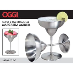 OGGI 12 oz Silver Stainless Steel Margarita Glass