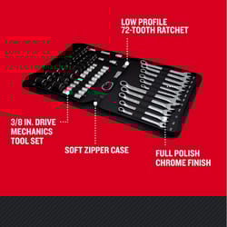 Craftsman 3/8 in. drive Metric and SAE 6 Point Mobile Mechanic's Tool Set 47 pc