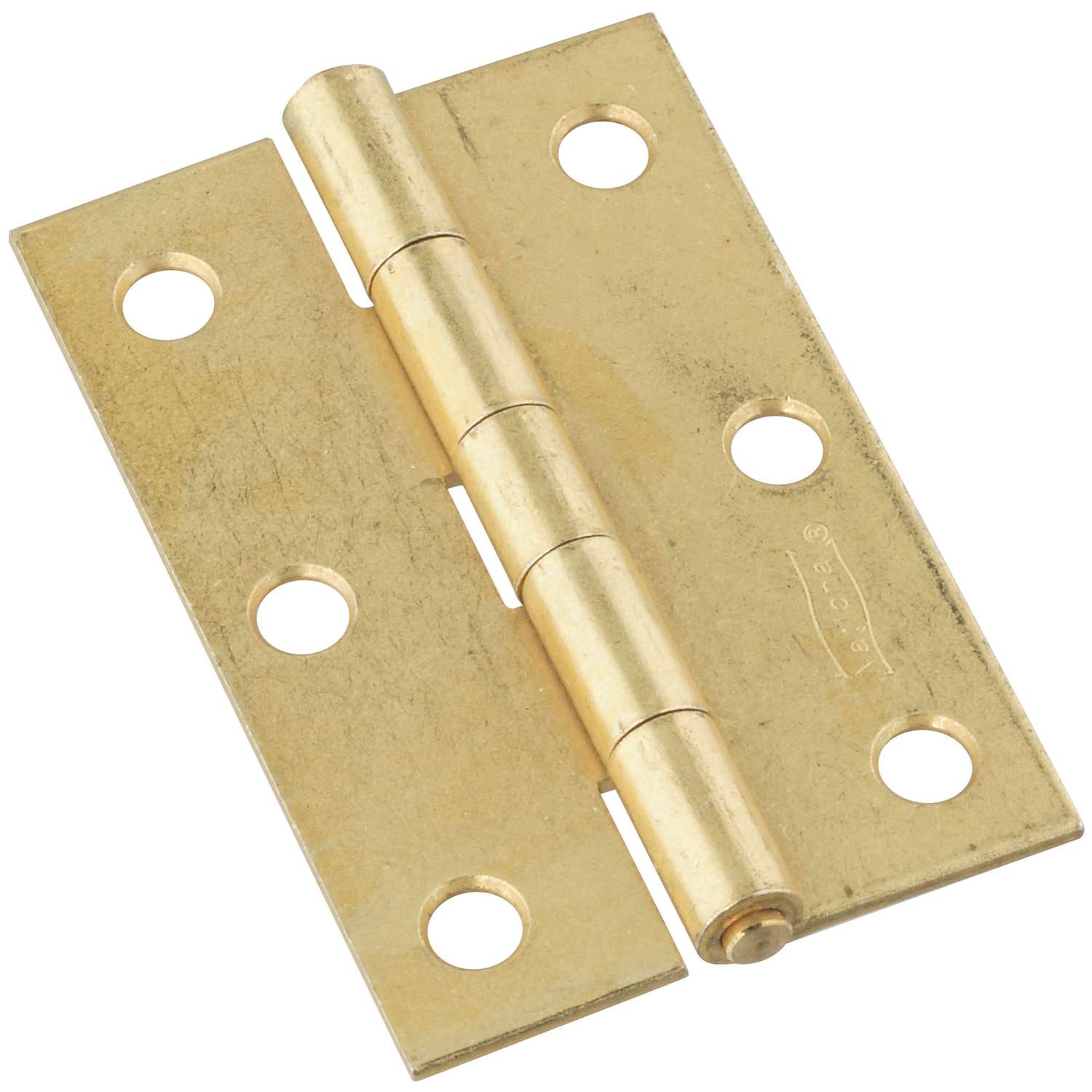 National Hardware  3 in L Brass-Plated  Narrow Hinge  2 pk 