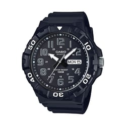 Casio Mens Classic Diver Round Black Analog Sports Watch Resin Water Resistant