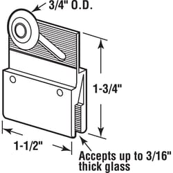 Prime-Line 3/4 in. D X 1.75 in. L Aluminum/Nylon Roller Assembly 2 pk