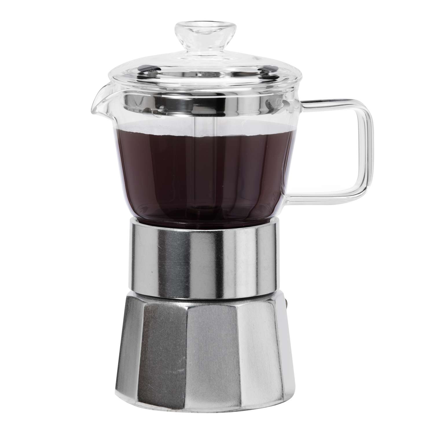 OGGI 4 oz Clear/Silver Borosilicate Glass Moka Espresso Pot Tea Cup and Tea  Pot 3.23 in. D 1 pc - Ace Hardware