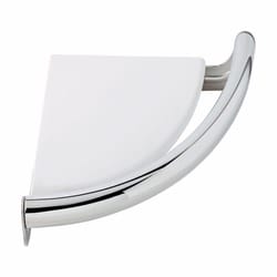 Delta 8-1/2 in. L Polished Chrome Stainless Steel Corner Shelf with Assist Bar