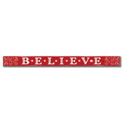 My Word! 1.5 in. H X .05 in. W X 16 in. L Red/White Wood Skinnies Sign