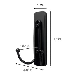 3M Command Large Metal/Plastic Double Hook 4.03 in. L 1 pk