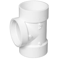 Charlotte Pipe Schedule 40 6 in. Hub X 6 in. D Hub PVC Flush Cleanout Tee