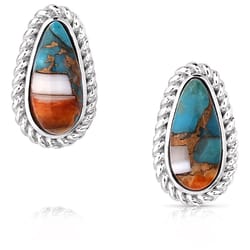 Montana Silversmiths Women's Mountain Glacier Treasures Teardrop Silver/Turquoise Earrings