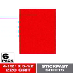 Diablo 5-1/2 in. L X 4-1/2 in. W 220 Grit Aluminum Oxide Sanding Sheet 6 pk
