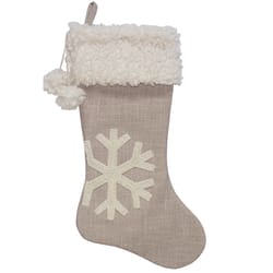 Dyno Gray/White Snowflake Christmas Stocking 20 in.