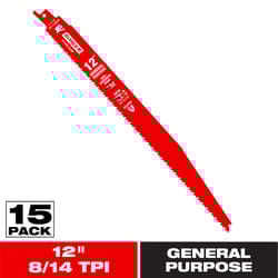 Diablo 12 in. Bi-Metal Reciprocating Saw Blade 8/14 TPI 15 pk