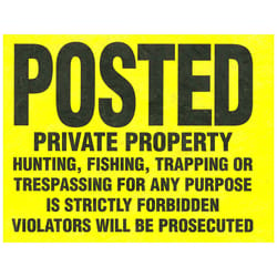 Hillman English Yellow Private Property Sign 11 in. H X 11 in. W