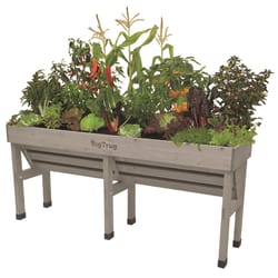 VegTrug 32 in. H X 18 in. W X 72 in. D Wood Wall Hugger Planter Gray