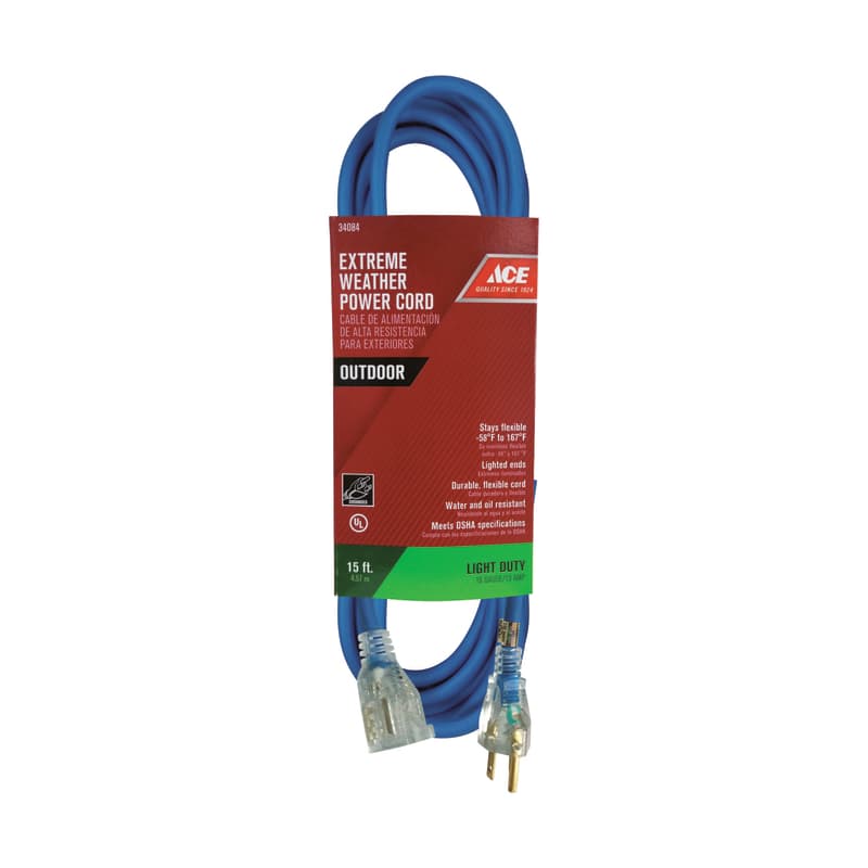 UPC 082901340843 product image for Ace(r) 15ft Blue All Weather Extension Cord | upcitemdb.com