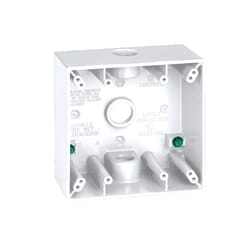 Sigma Engineered Solutions New Work 31 cu in Square Die-Cast Metal 2 gang Weatherproof Box White