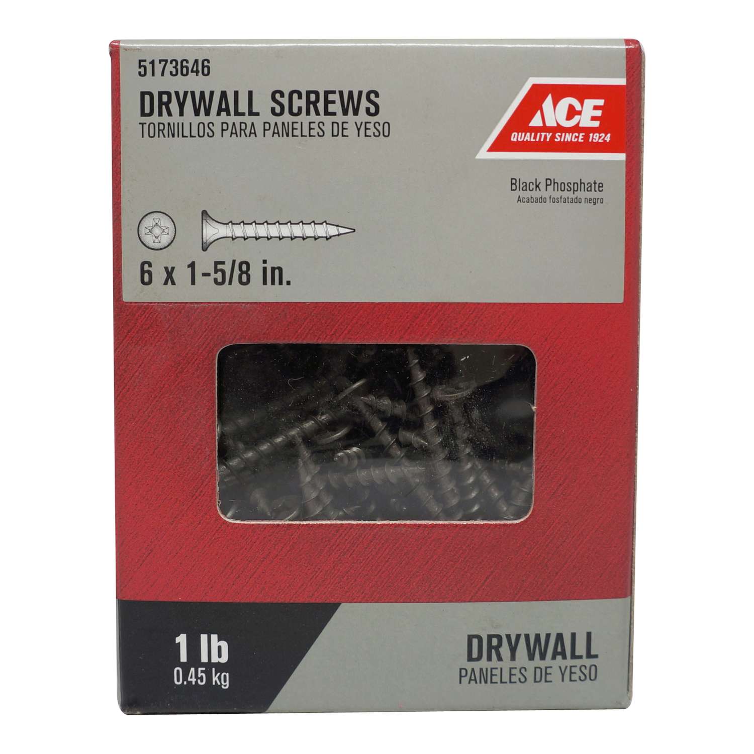 Ace No. 6 S X 15/8 in. L Phillips Drywall Screws 1 lb 230 pk Ace